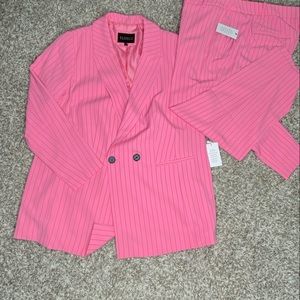 ELOQUII Pink pinstripe pantsuit